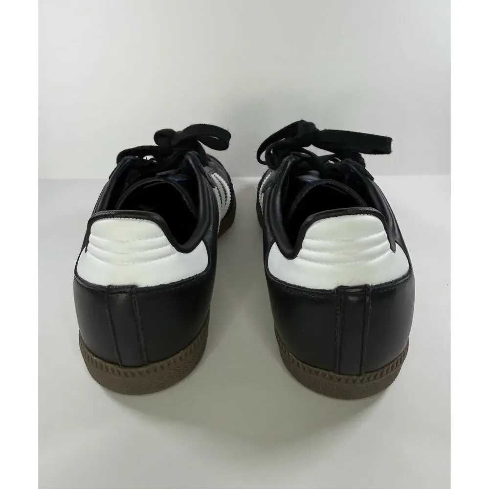 adidas Samba Black/White Low Top Lace-Up Sneakers Rubber Outsole Striped